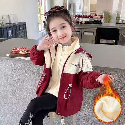Girls' 3-in-1 Hardshell Winter Children's Fleece-padded Jacket