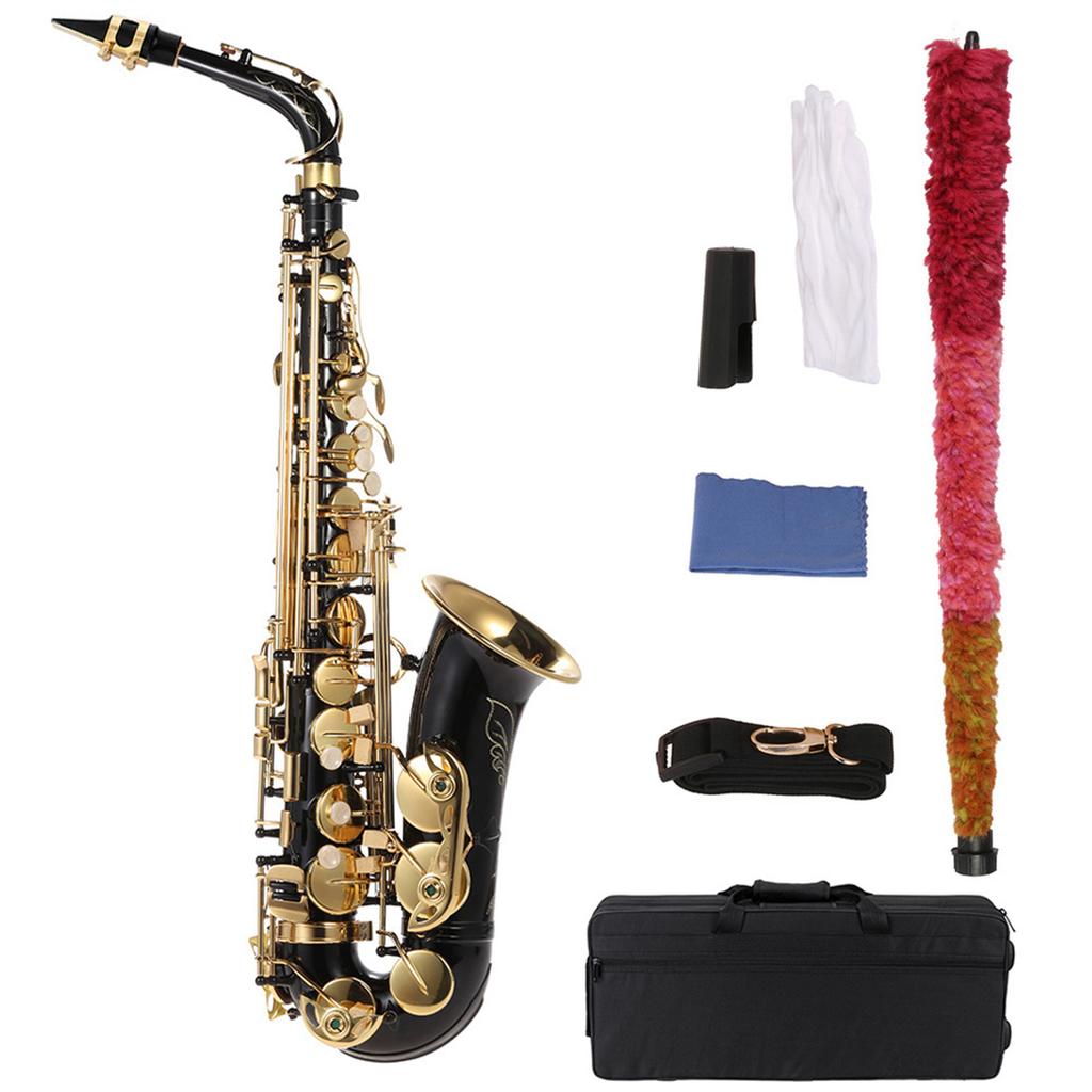 Eb Alto Saxophone Brass Lacquered Gold E Flat Sax 82Z Key Type Woodwind Instrument with Cleaning