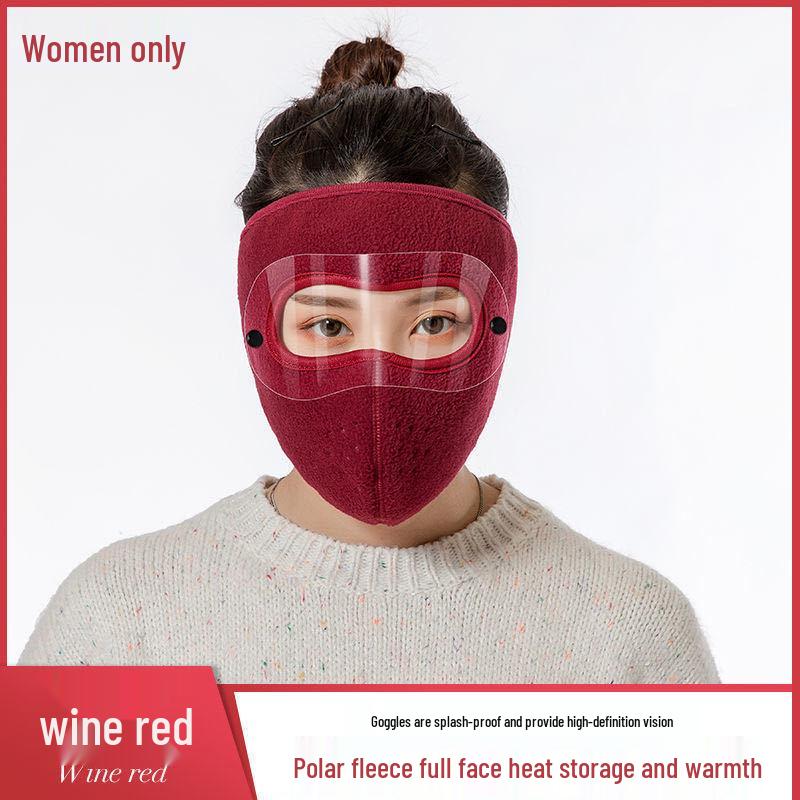 Wiatroodporna i chroniąca przed zimnem maska rowerowa z goglami - Zmywalna, gruba, pyłoodporna, oddychająca ochrona dla mężczyzn i kobiet