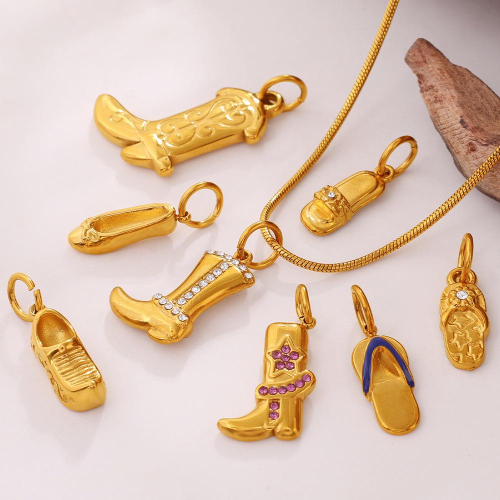 Retro Western Cowboy Boot Pendant with Niche Design