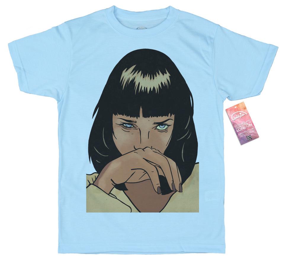 Mia Wallace T Shirt Artwork Pulp Fiction Uma Thurunisex Hero In
