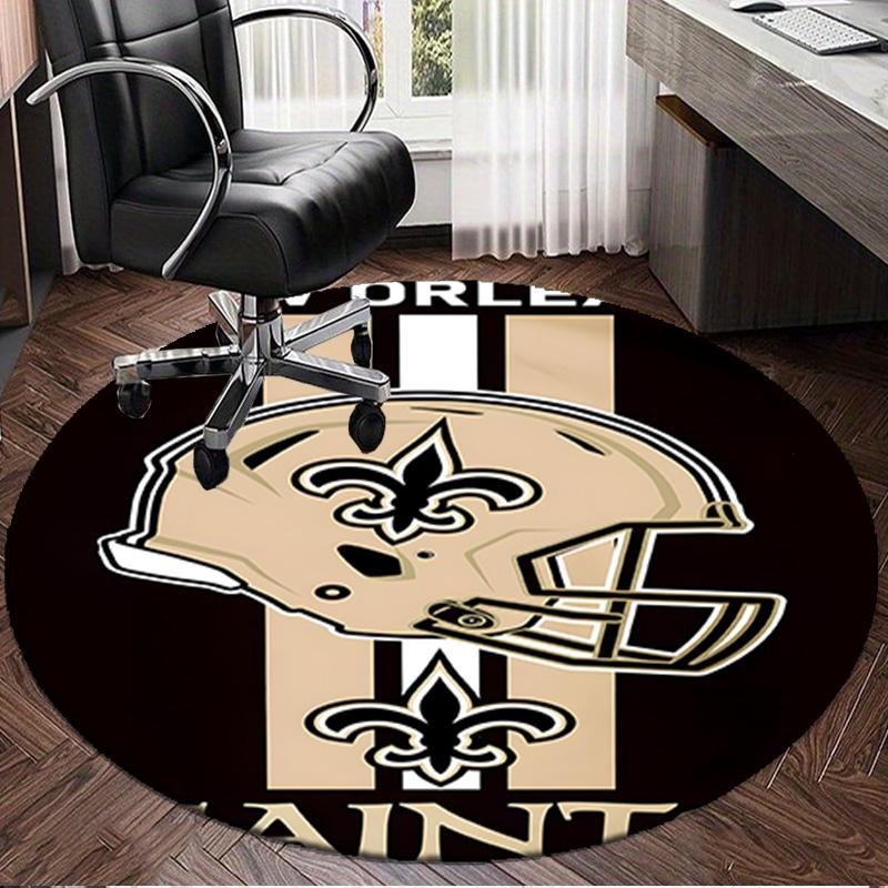 Orleans Saints Logo Round Mat, Anti-slip Circle Carpet Chair Rug For livingroom,Bedroom, Doormat Home Decor Gift Christmas Gifts