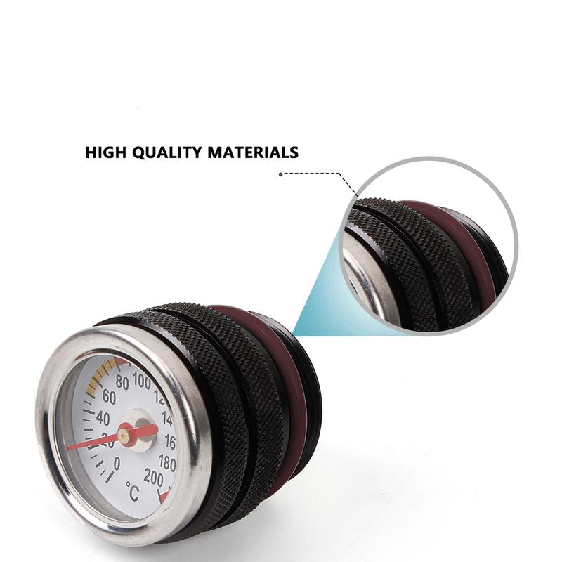 M30X1.5 Motorcycle Fuel Cap Tank Oil Temperature Gauge Engine Valve Cover Oil Filler Cap For 87-98 Kawasaki 650 KLR CAP021