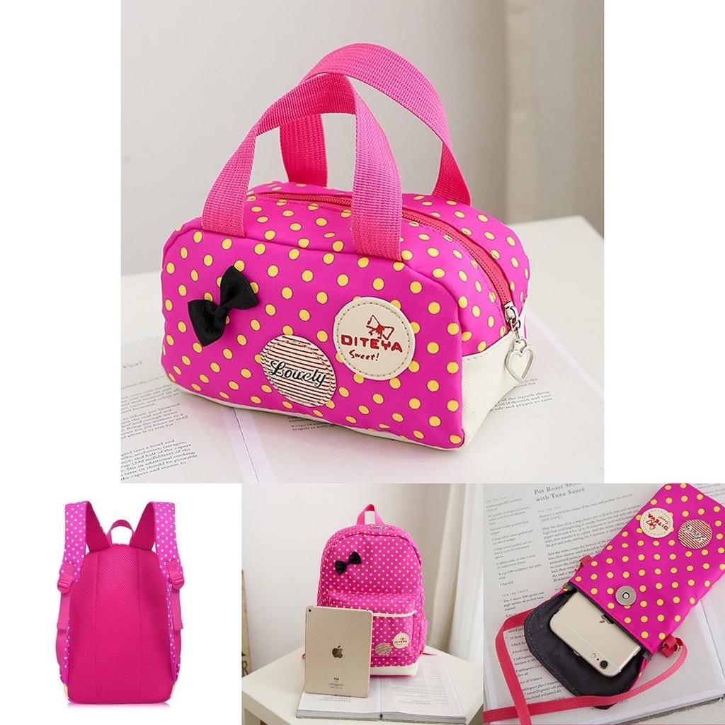 3pcs/set Large Capacity Kids Backpack Schoolbag Lunch Box Wear Resistant And Breathable Suitable For Teens And Students
