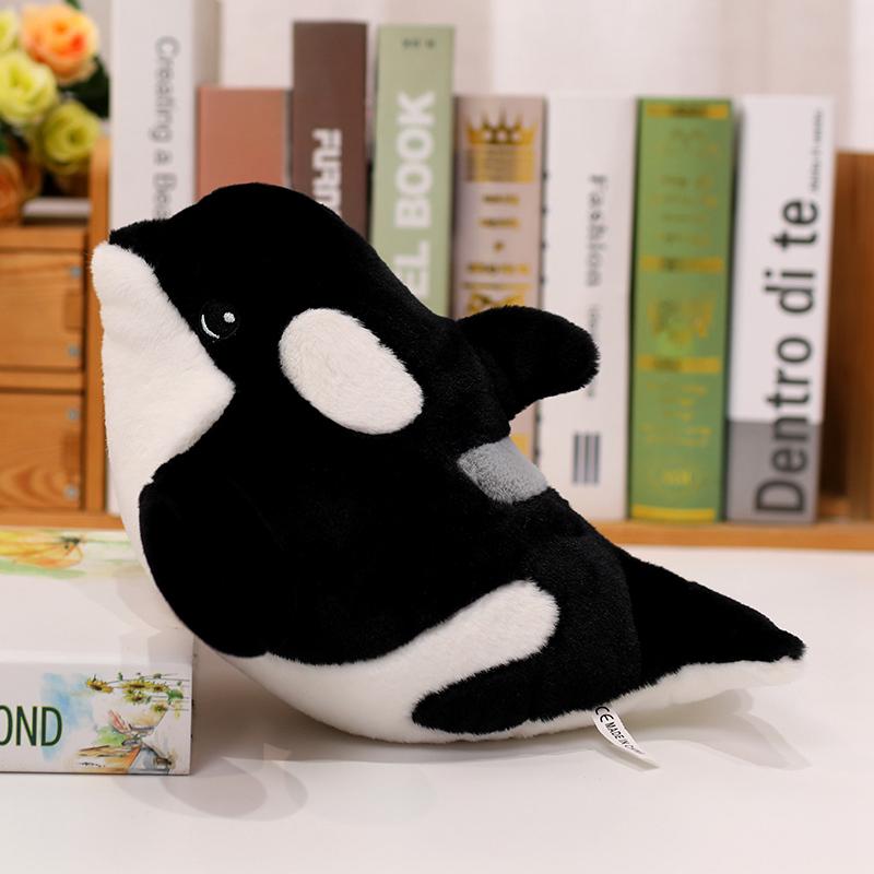 Jucării de pluș imitație balenă ucigașă drăguț desene animate emulaționale animale de mare păpuși umplute homedecor canapea pernă de pluș cadou de aniversare