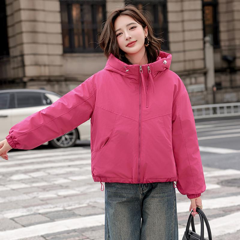 Autumn Winter Thicken Warm Parka Women Casual Sweety Solid Color Big Pocket Loose Hooded Coat Jackets Outwear
