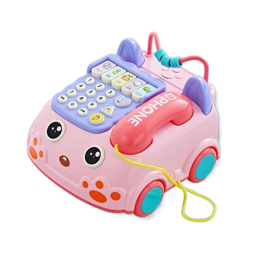 

Багатофункціональна іграшка-симулятор стаціонарного телефону з підсвічуванням. Музичні телефонні іграшки. Креативні телефонні іграшки рожевий