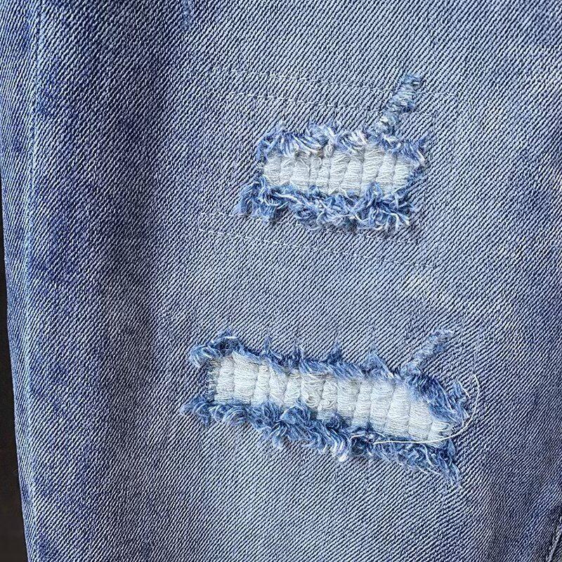 Men's Ripped Slim Fit Straight Jeans - Spring/Summer 2024 Fashion