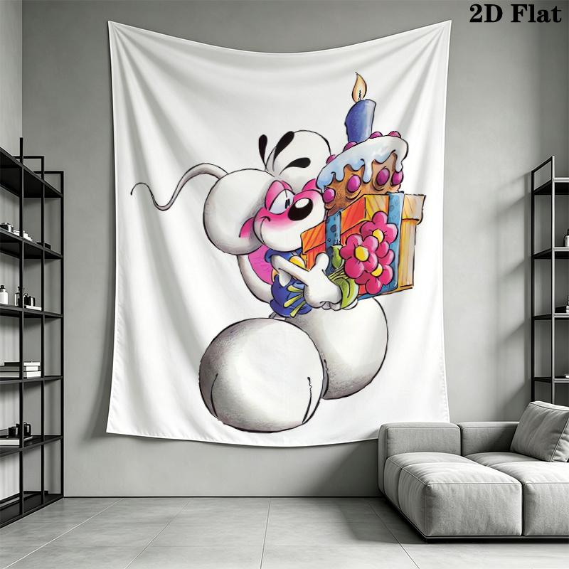 diddl Wall Tapestry Aesthetic Wall Hanging Printed Fabric Blanket Decorative Tapestries for Bedroom Living Room Home Decor