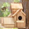 Outdoor Wooden Bird House Feeder Hanging Decor Countryside Nesting Box Birdfeeder