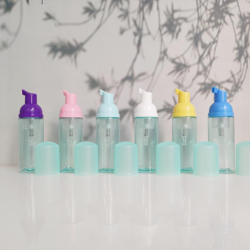 60ml Portable Transparent Green Facial Cleanser Foaming Bottle