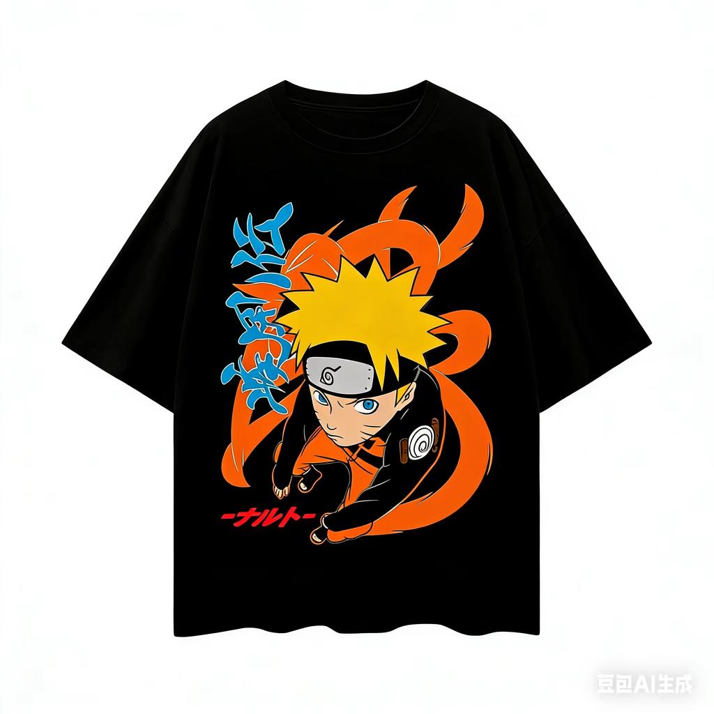 Anime Naruto 9tailed Naruto Printed Comfortable Casual Unisex and Women Tshirt pure cotton Breathable Streetwear Tshirt