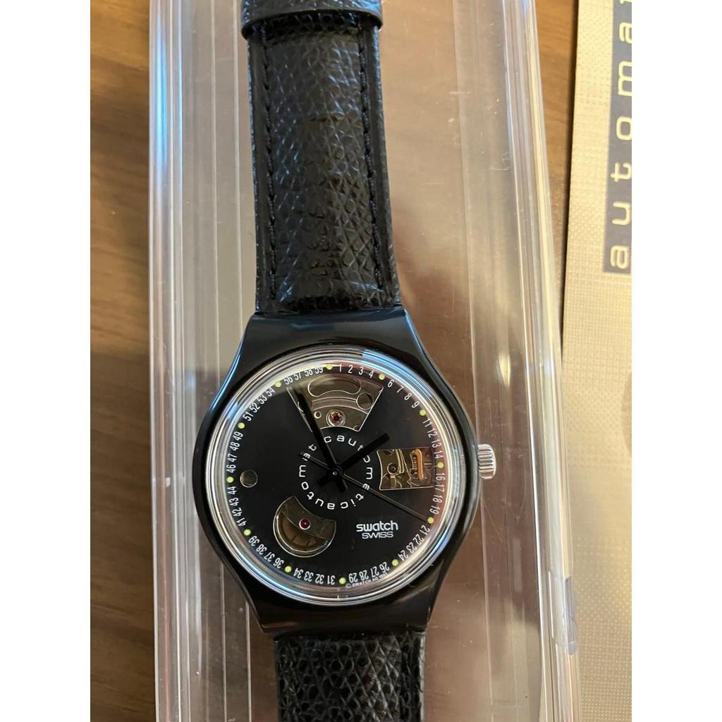 Used Rare working item Swatch watch automatic AUTOMATIC BLACK MOTION self-winding vintage