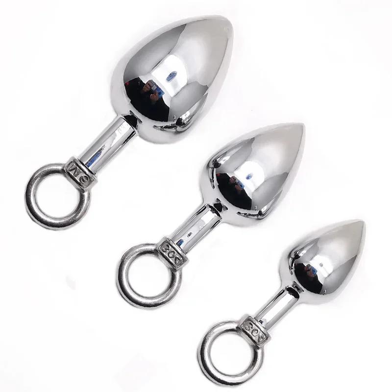 Metal Ring Anal Plug Sex Toys Butt Plug Prostage Masturbator Dildo