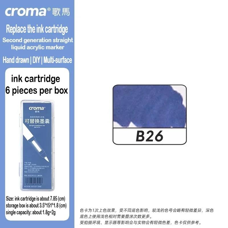 Croma 160/24 Color Replaceable Ink Refill Liquid Soft Tip Acrylic Marker Non Toxic Waterproof School Office Supplies Stationery
