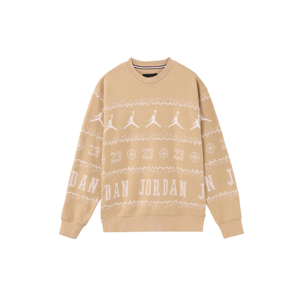 Jordan Essentials Holiday Logo Print Fleecefutter Lässiges Langarm-Sweatshirt Herren Tops Mais FD7464-200