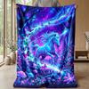 Magical Unicorn in Starry Garden Theme blanket Lightweight Warm Flannel Blanket Decorative Throw Blanket for Home Decoration