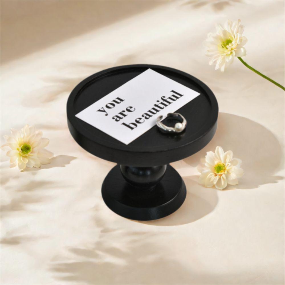 Retro High Legged Tray Wooden Aromatherapy Display Holder Jewelry Storage Rack  Afternoon Tea