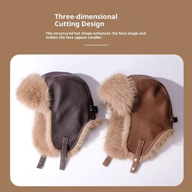 1Pieces Bomber Hat Men Women Thick Warm Fur Hat Fashion Male Female Winter Hat Black Brown Earflap Ski Cap Mountaineering Hat
