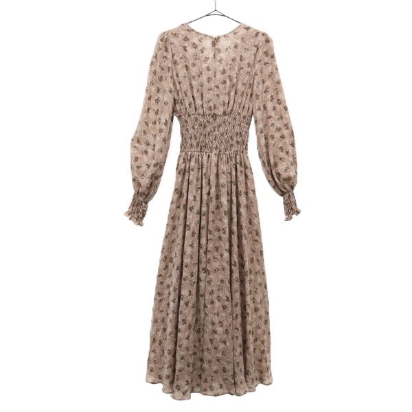 FRAY I.D 20AW FWFO205233 Floral Long Sleeve Waist Shirring Print One Piece Women Used