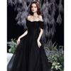 Black Banquet Evening Dress 1011 New Summer Temperament Niche Light Luxury Catwalk Dress Annual Meeting Hosting Dress