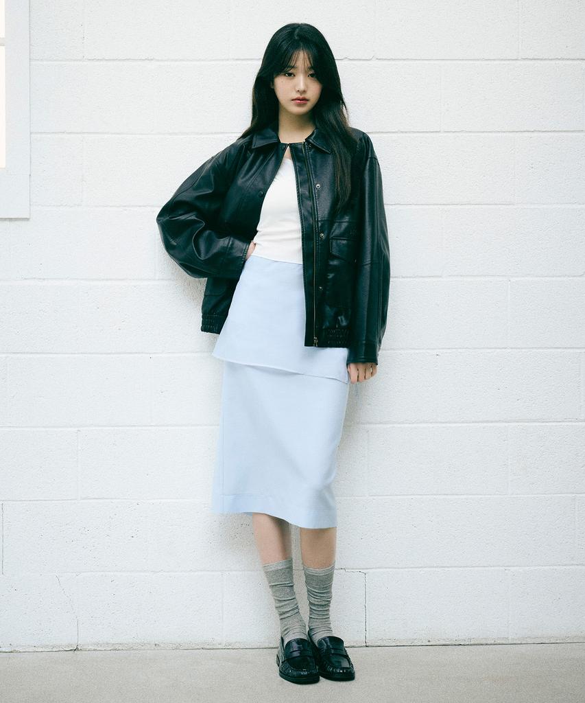 Lora Lora See-Through Layered Skirt Sky