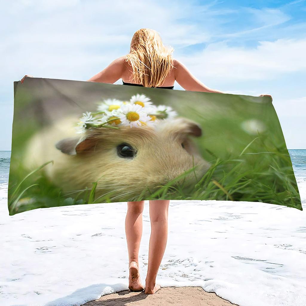 Meerschweinchen Super Weiches Strand-Schnelltrocknendes Badetuch Großes Saugfähiges Handtuch-Decke Geeignet für Outdoor-Reisen Camping Schwimmen