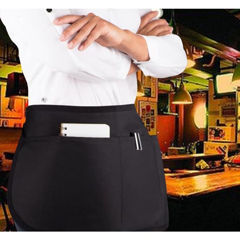 5-Pocket Hairdresser Waist Apron Scissors Tool Storage Bag Anti-Fouling Cleaning Pouch For Barber Hotel Barista Work Wear