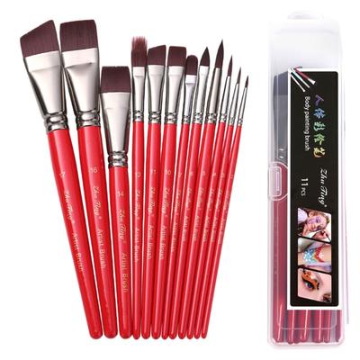 Lot de 12 Pinceaux de Peinture d'Artiste Lot de Pinceaux pour Peinture Faciale Pinceaux pour Peinture Corporelle Matériel de Dessin Matériel d'Art