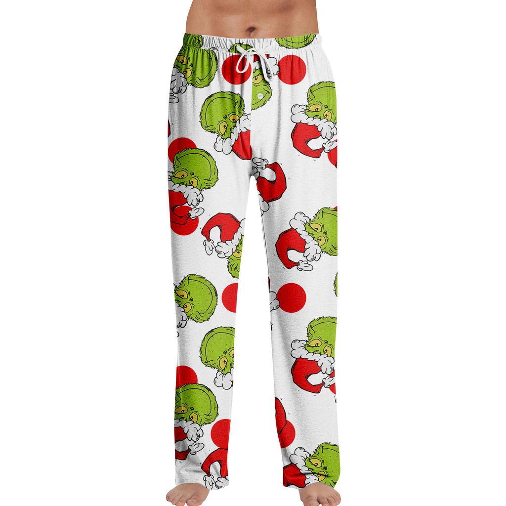 Pajama Pants Sleepwear Casual Drawstring Elastic Waist Pants Comfy Straight Yoga Loose Trousers