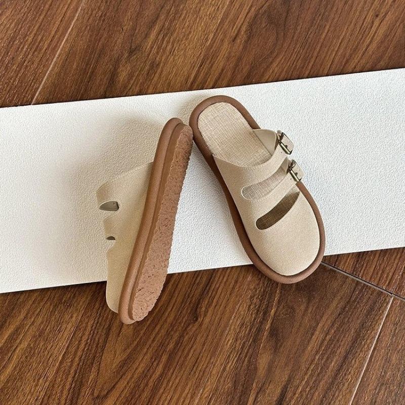 Half Support Sandals for Women Slippers American Solid Color All-in-one Wearing Lazy Fashion Simple Explosive Slippers 2025
