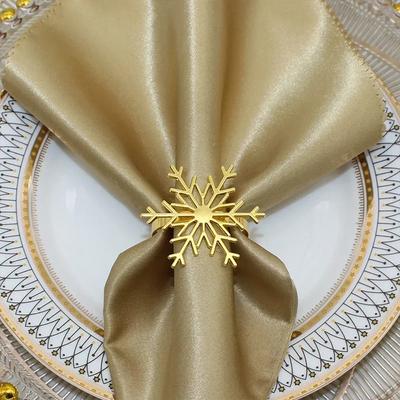 Christmas Holiday New Year Wedding Party Table Decoration 6Pc Silver/Gold Snowflake Napkin Rings Dinner Napkin Rings Holder