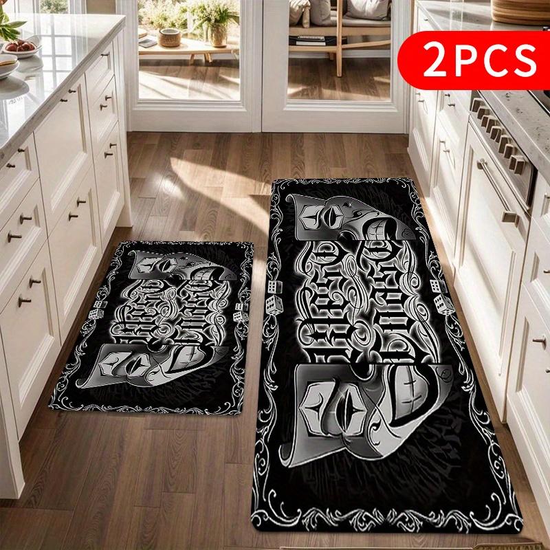 West Coast Clown Mask Area Rug, Gothic Black White Non-Slip Machine Washable Floor Mat for Game Room Office Home Decor