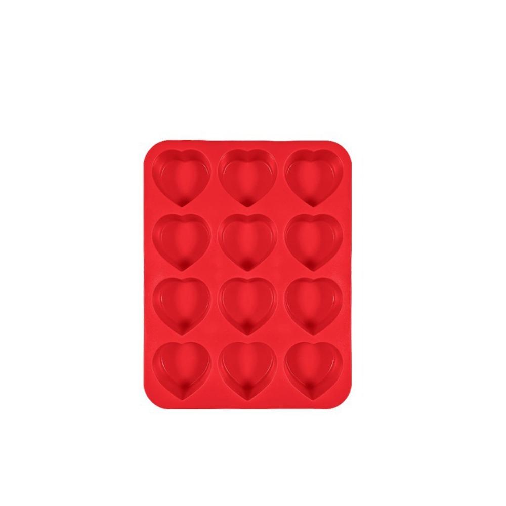 Silicone Heart Shaped Baking Mold Non Stick Chocolate Mold Easy To Clean Mousse Cake Mold Wedding красный