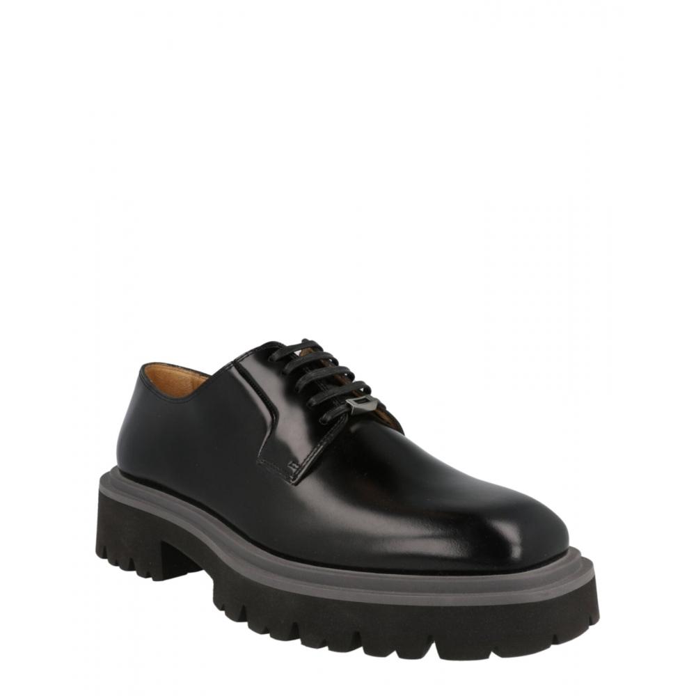 Ferragamo Flicker Leather Dress Shoes Black