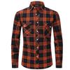 Lente Zomer Slim Fit Geborsteld Ruit High-End Lange Mouw Dubbele Zak Heren Flanellen Overhemd