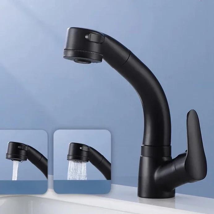 Modern Bathroom Faucet Basin Faucets Pull Out Hot and Cold Mixer Tap 360° Rotation Sprayer Tap Toilet Bathroom Cabinet Faucet