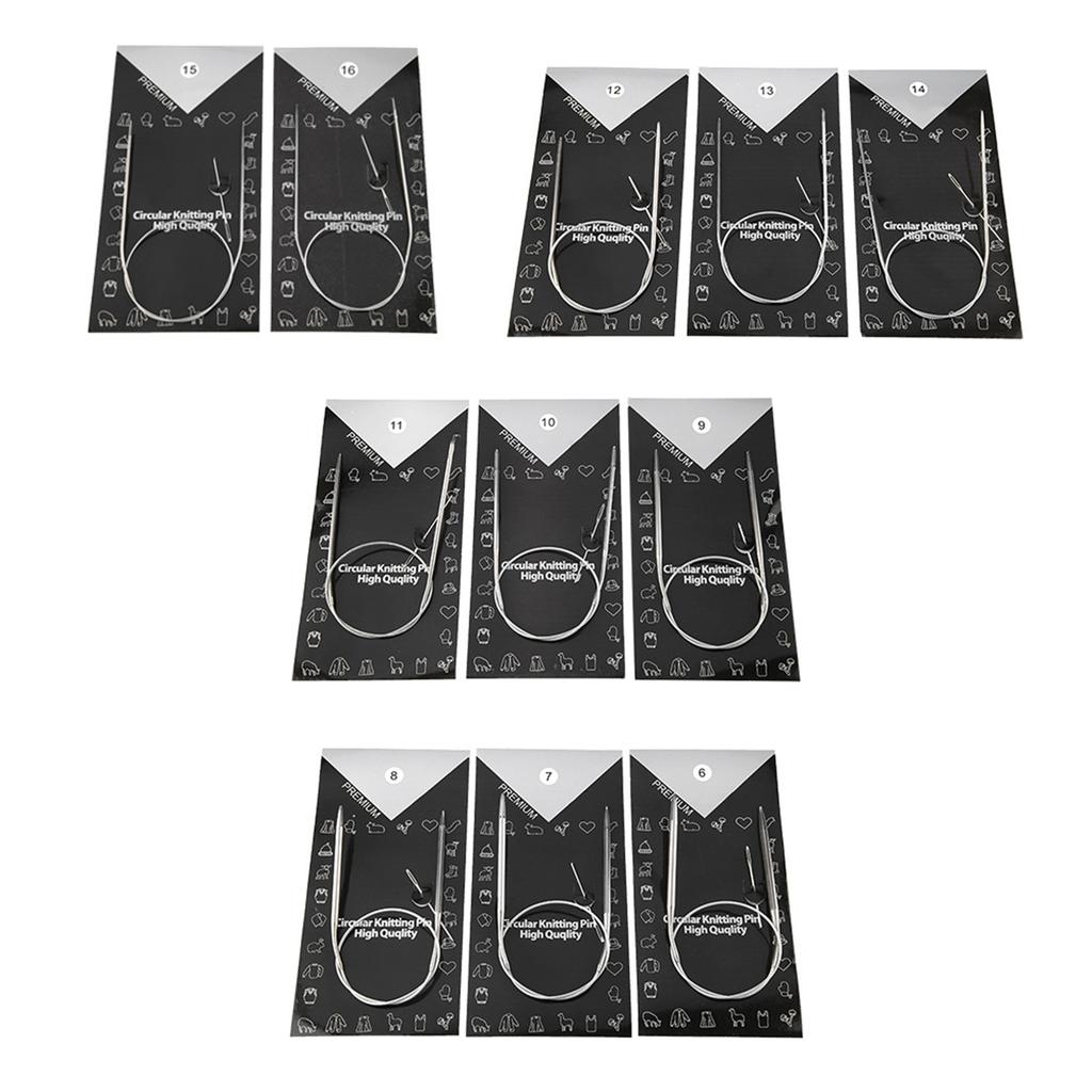 11pcs 436580cm Multi Size Circular Knitting Needle Handcraft Sweater Weave Needle Set(80cm)