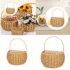 Woven Hanging Basket Decorative Handmade Wall Mounted Container Room Decor Fruit Sundries Organizer for Closet Office Kitchen