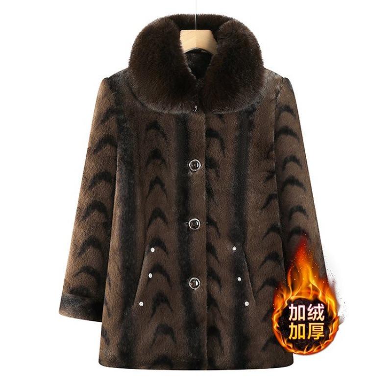 Winter winter clothing fleece thermal jacket women's coat mink thickened old lady fleece