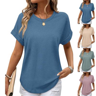 Women's Casual -Weave Short-Sleeve T-Shirt Top