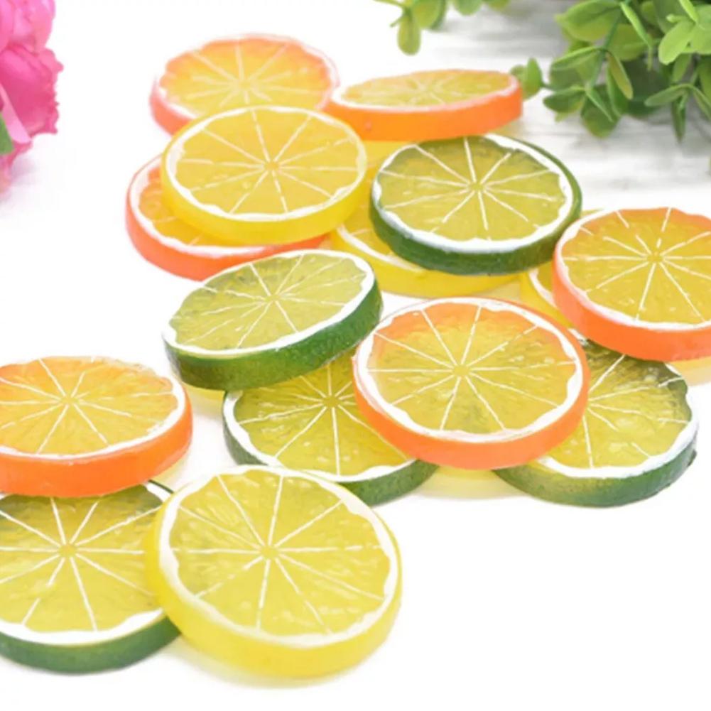 Artificial Lemon Slices Plastic Fake Lemon Slices High-Quality Material