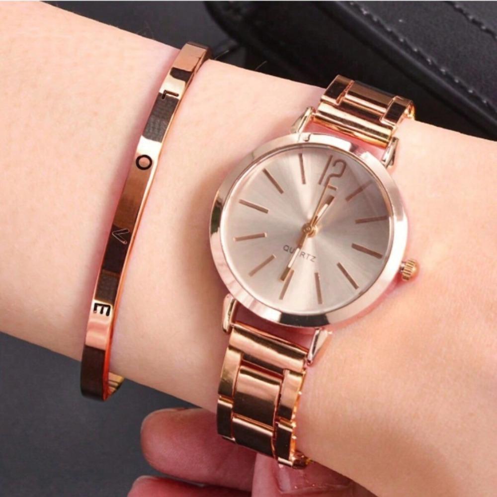 Ladies Watch Temperament Steel Belt Ladies Watch Watch, Simple Trend Ladies Quartz Watch Bracelet Set