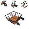 Front Bike Basket,Bicycle Basket,Fashion,Wood Base Iron Wire Decor Bicycle Cargo Rack Cycling
