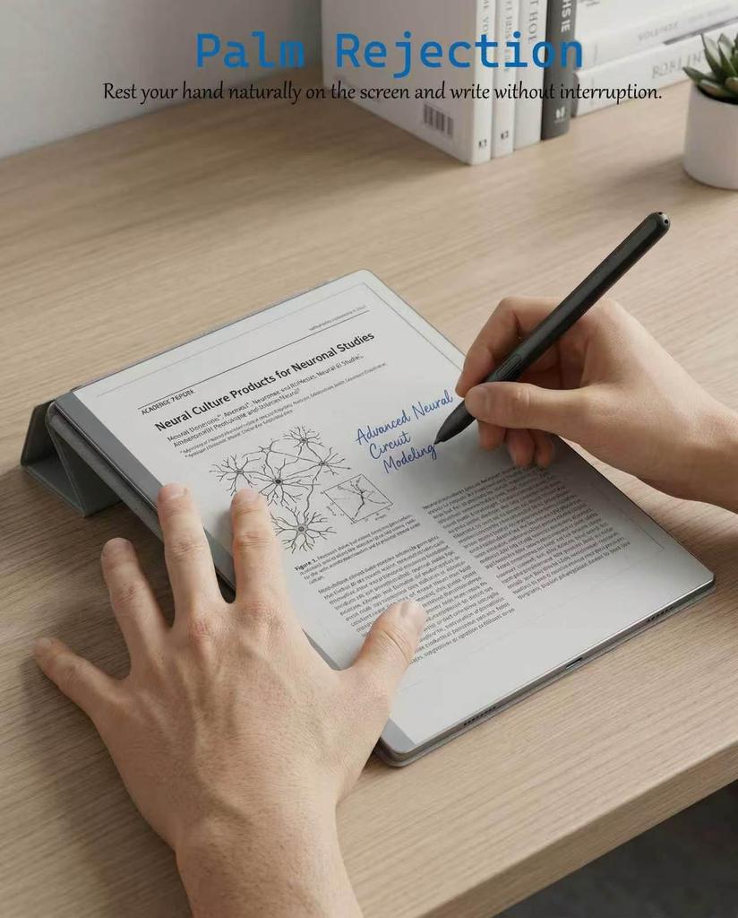 Magnetic EMR Stylus Pen with 4096 Levels of Pressure Sensitivity, Handwriting and Drawing Support, Palm Rejection, Eraser Function, 5 Replacement Nibs