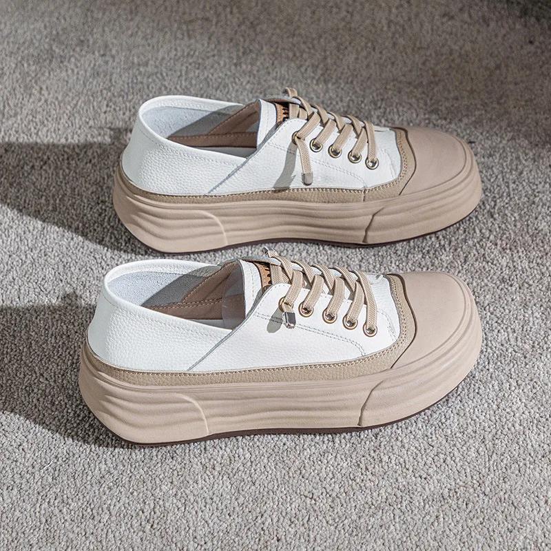 Fujin 3.5cm Cow Genuine Leather Comfy Luxury Shallow Flats Spring Ladies Soft Soled Moccasin Ethnic Woman Elegance Rubber Shoes