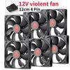 1-6 ШТ. 12 см Високошвидкісний Вентилятор 4-контактний Вентилятор Корпусу Настільного Комп'ютера Охолоджувач CPU 12В Великий Потік Повітря Радіатор Охолоджувача Корпусу Комп'ютера PC 3000 об/хв
