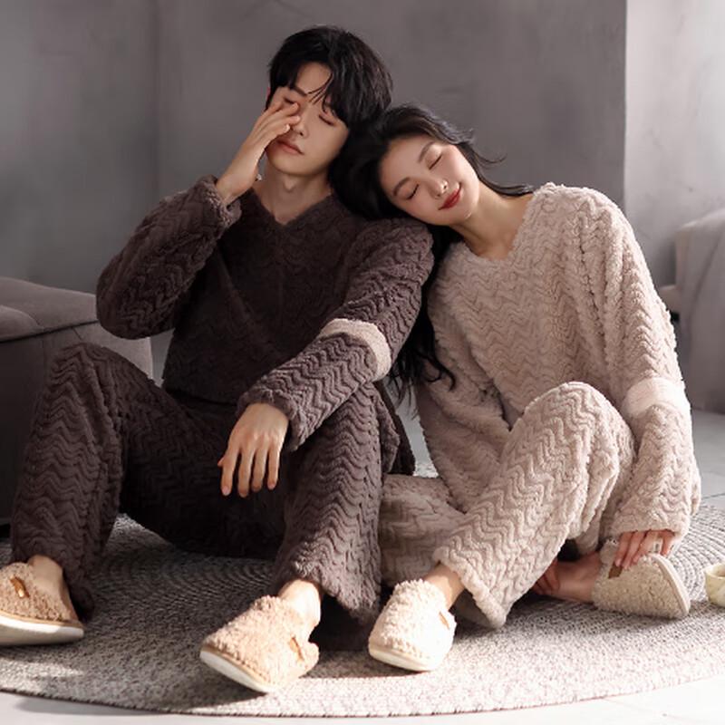 Autumn Winter Couple's Warm Pajama Set