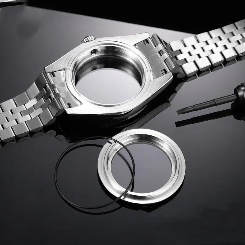 Dog Tooth Style 36mm 40mm NH34 NH35 NH36 NH38 ETA2824 Watch Case Waterproof Sapphire Crysta 904L Steel Watchband Bracelet Cover