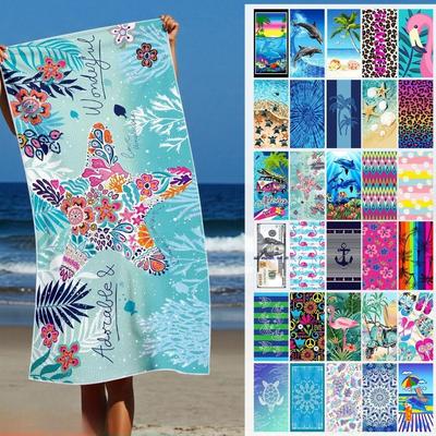Active Beach Towel 70 * 140 Collection, Microfiber Printed Beach Towel, Absorbent Towel 70 * 140cm 230g
